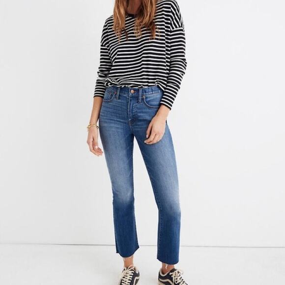 Madewell Cali Demi Boot Ankle Jeans in Kemper Wash Back Seam Edition Size 28 - Picture 1 of 7